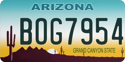 AZ license plate BOG7954
