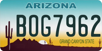 AZ license plate BOG7962