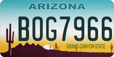 AZ license plate BOG7966