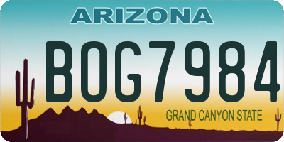 AZ license plate BOG7984