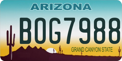 AZ license plate BOG7988