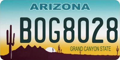 AZ license plate BOG8028