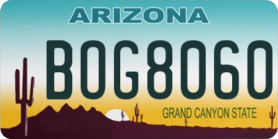 AZ license plate BOG8060