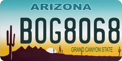 AZ license plate BOG8068