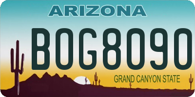 AZ license plate BOG8090