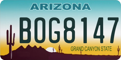 AZ license plate BOG8147