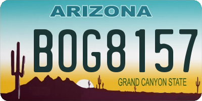 AZ license plate BOG8157
