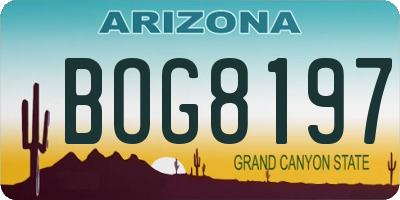 AZ license plate BOG8197