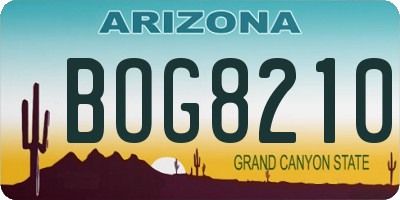 AZ license plate BOG8210