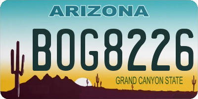 AZ license plate BOG8226