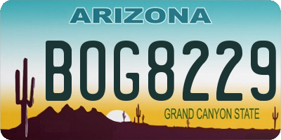 AZ license plate BOG8229