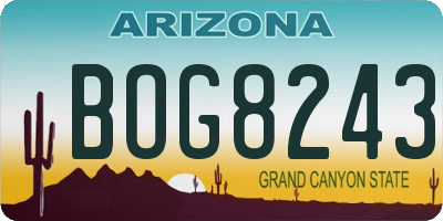 AZ license plate BOG8243