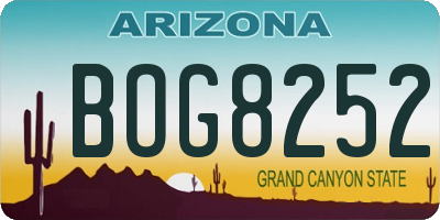 AZ license plate BOG8252