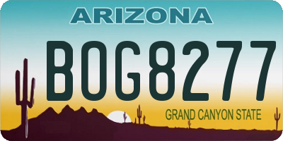 AZ license plate BOG8277