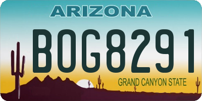 AZ license plate BOG8291