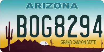 AZ license plate BOG8294