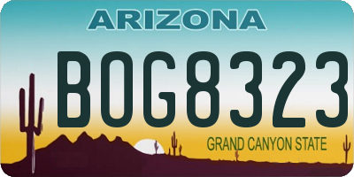 AZ license plate BOG8323
