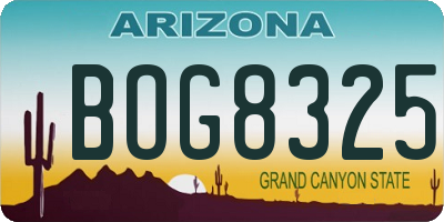 AZ license plate BOG8325