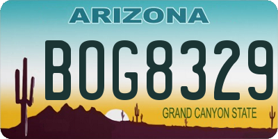 AZ license plate BOG8329