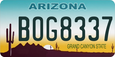 AZ license plate BOG8337