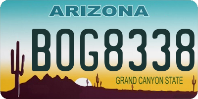AZ license plate BOG8338