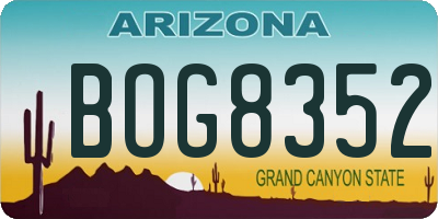 AZ license plate BOG8352