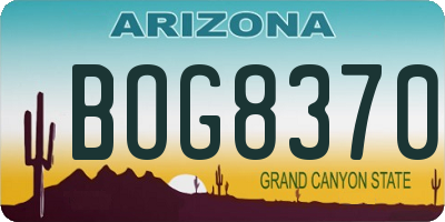 AZ license plate BOG8370