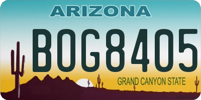 AZ license plate BOG8405