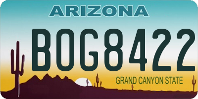 AZ license plate BOG8422