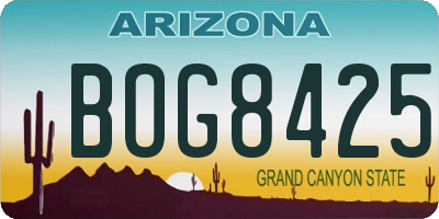 AZ license plate BOG8425