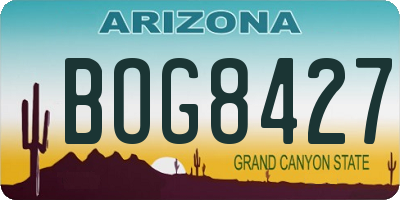 AZ license plate BOG8427