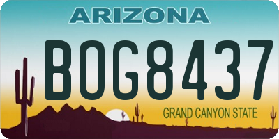 AZ license plate BOG8437
