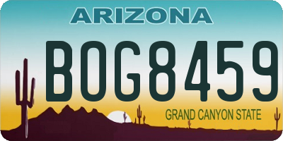 AZ license plate BOG8459