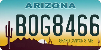 AZ license plate BOG8466