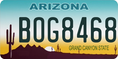 AZ license plate BOG8468