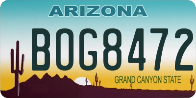 AZ license plate BOG8472