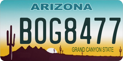 AZ license plate BOG8477