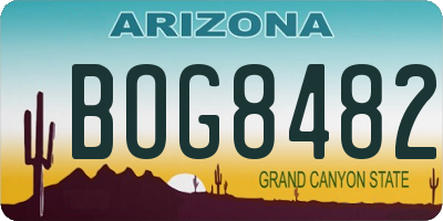 AZ license plate BOG8482