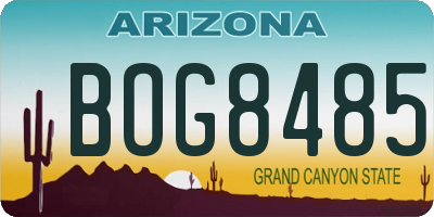 AZ license plate BOG8485