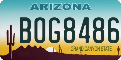 AZ license plate BOG8486