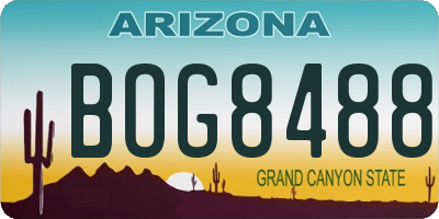 AZ license plate BOG8488