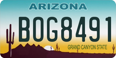 AZ license plate BOG8491