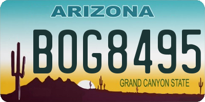 AZ license plate BOG8495