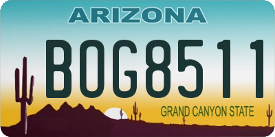 AZ license plate BOG8511