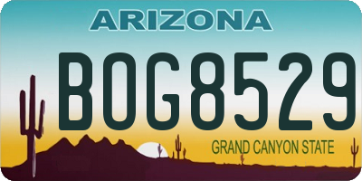 AZ license plate BOG8529