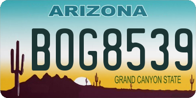 AZ license plate BOG8539