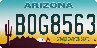 AZ license plate BOG8563