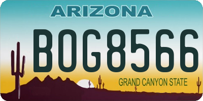AZ license plate BOG8566