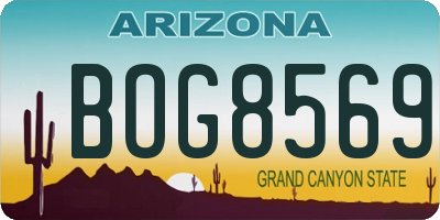 AZ license plate BOG8569