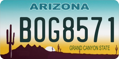 AZ license plate BOG8571